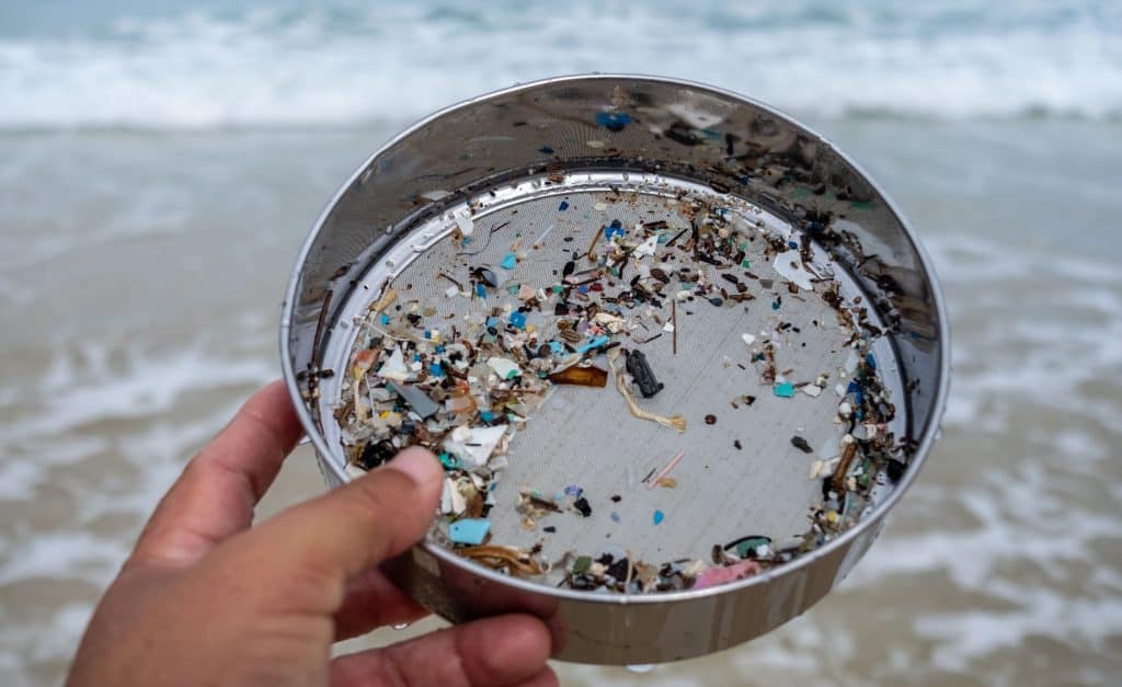 Mikroplastik das am Strand gefunden und ausgesiebt wurde